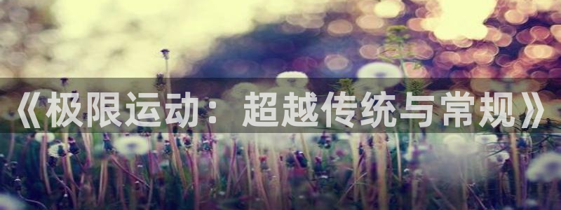米兰体育官方正版app新能源：《极限运动：超越传统与常规》
